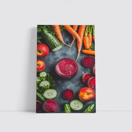 Beet Juice Glass Fresh Vegetables Dark Background