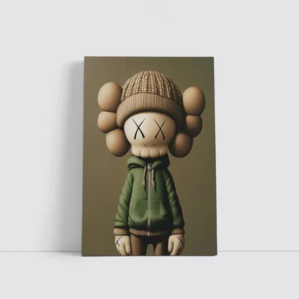 KAWS Style Toy Figure Green Hoodie