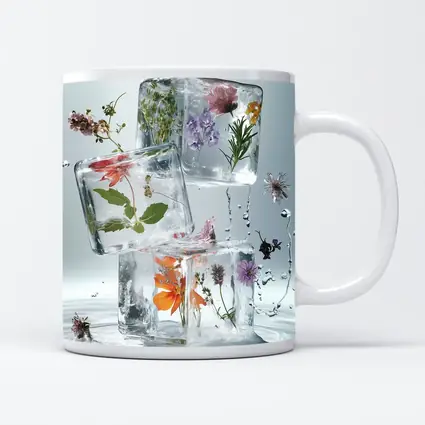 Wildflowers Frozen Inside Clear Ice Cubes