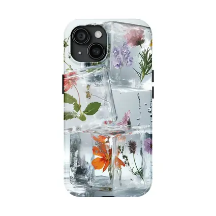Wildflowers Frozen Inside Clear Ice Cubes