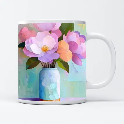 Pink Magnolia Flowers Pastel Oil Painting