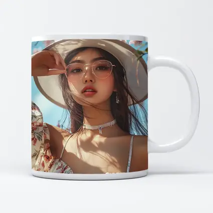 Elegant Woman Cherry Blossoms Spring Fashion