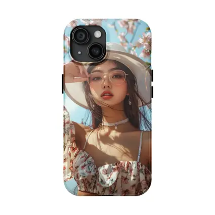 Elegant Woman Cherry Blossoms Spring Fashion
