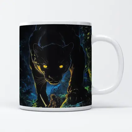 Black Panther Stalking Hunter Dark Jungle Night
