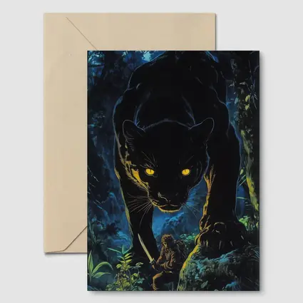 Black Panther Stalking Hunter Dark Jungle Night