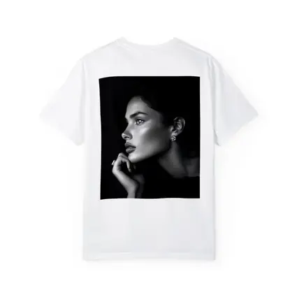 Black and White Woman Portrait Dark Background