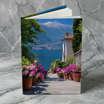 Lake Como Italy Flowers Mountain View