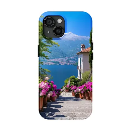 Lake Como Italy Flowers Mountain View