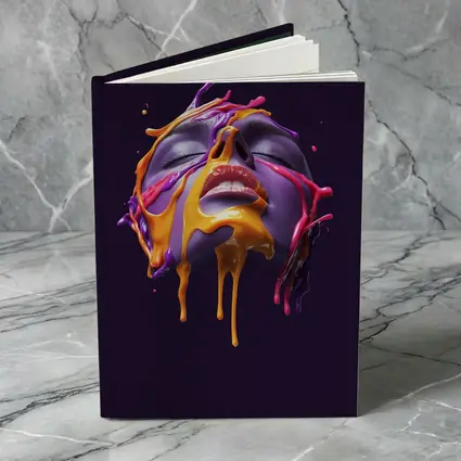 Purple Face Dripping Paint Abstract Art