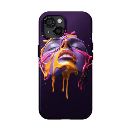 Purple Face Dripping Paint Abstract Art
