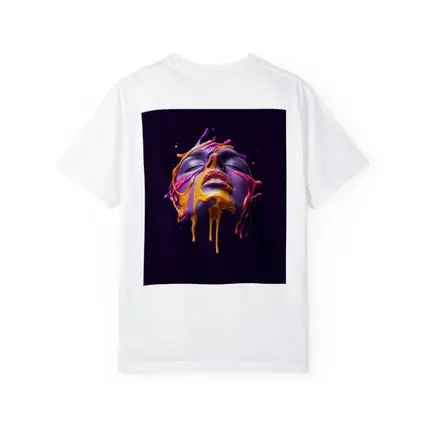 Purple Face Dripping Paint Abstract Art