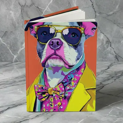 Pop Art Pit Bull Sunglasses Orange Background