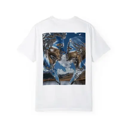 Chrome Liquid Couple Kissing Mountain Lake