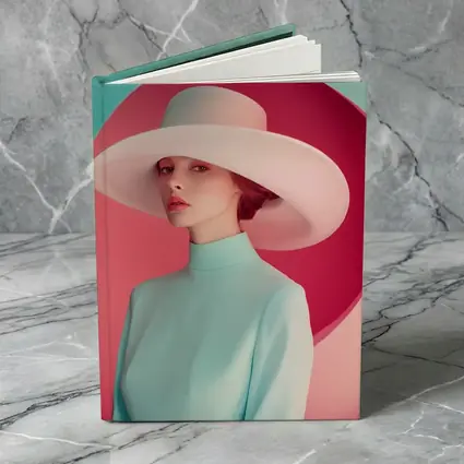 Fashion Woman Wide Hat Pastel Pink Teal