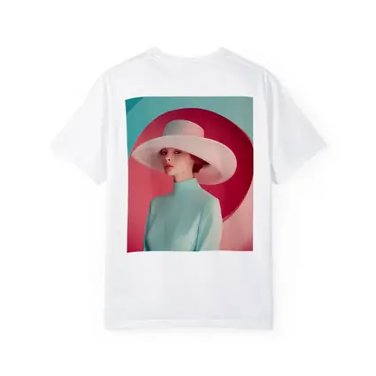 Fashion Woman Wide Hat Pastel Pink Teal
