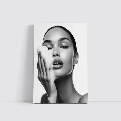 Woman Washing Face With Foam Beauty
