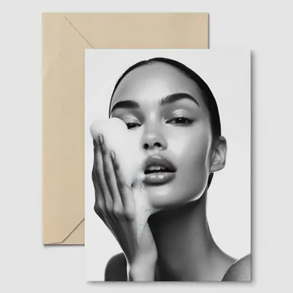 Woman Washing Face With Foam Beauty