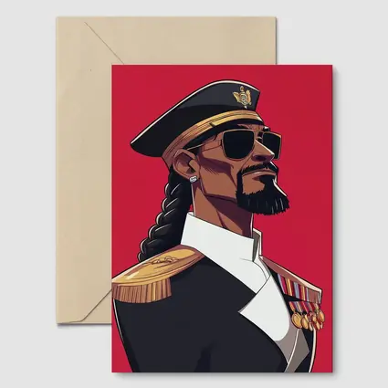Hip Hop General Military Uniform Red Background