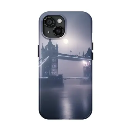 Tower Bridge London Foggy Moonlit Night