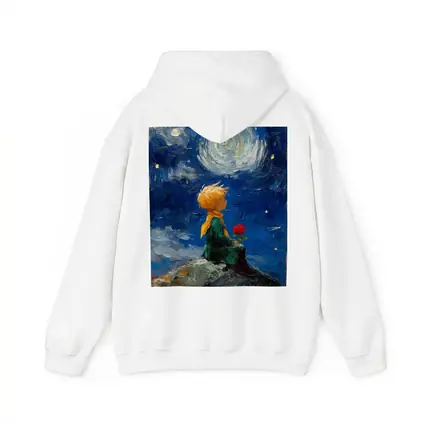 Little Prince Rose Starry Night Oil Painting