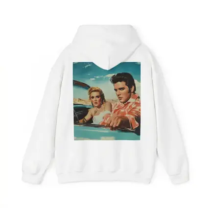Elvis Style Couple Retro Convertible Desert Drive
