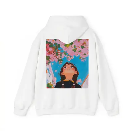 Anime Girl Looking Up Cherry Blossoms