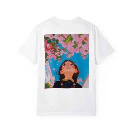 Anime Girl Looking Up Cherry Blossoms