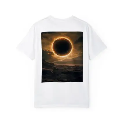 Solar Eclipse Over Rocky Alien Landscape