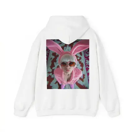 Pink Bunny Girl Tinted Glasses Abstract Background