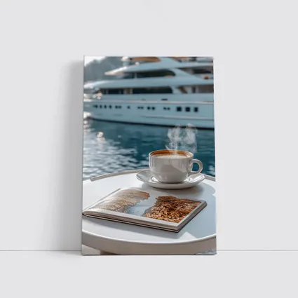 Coffee Cup Steam Luxury Yacht Harbor