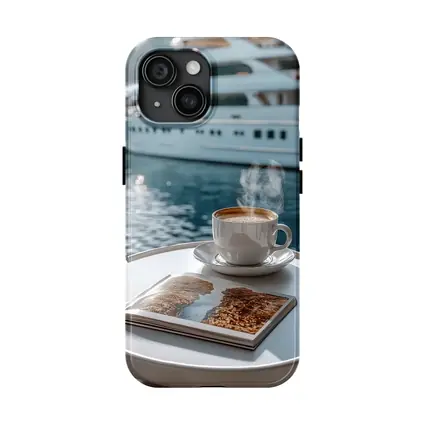 Coffee Cup Steam Luxury Yacht Harbor