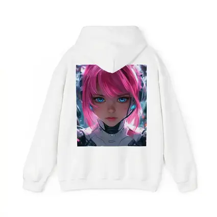 Cyberpunk Anime Girl Pink Hair Blue Eyes
