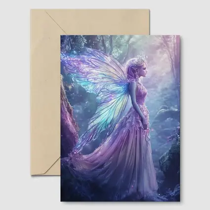 Fantasy Fairy Purple Wings Enchanted Forest