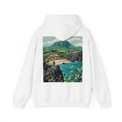 Japanese Coastal Village With Mountain View