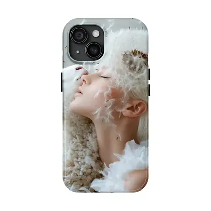 Woman And Lamb Dandelion Surreal White