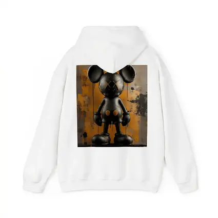 Black KAWS Mickey Graffiti Orange Abstract Background