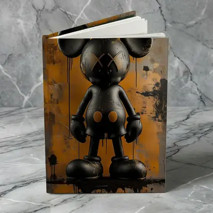 Black KAWS Mickey Graffiti Orange Abstract Background