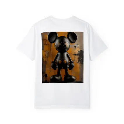 Black KAWS Mickey Graffiti Orange Abstract Background