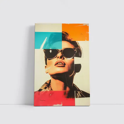 Retro Pop Art Woman Sunglasses Collage Style