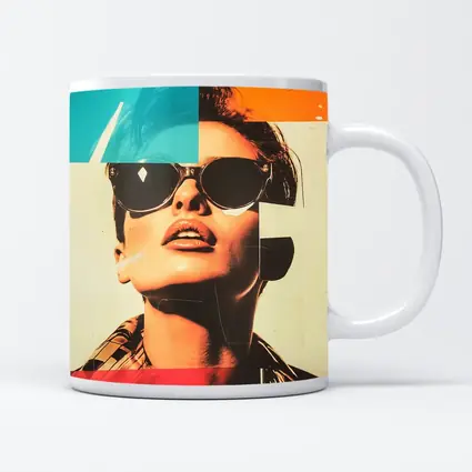 Retro Pop Art Woman Sunglasses Collage Style