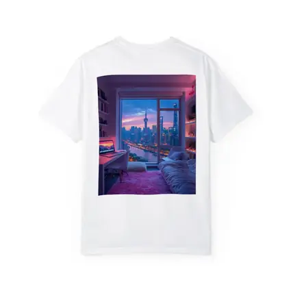 Shanghai Skyline Cozy Bedroom Neon Night