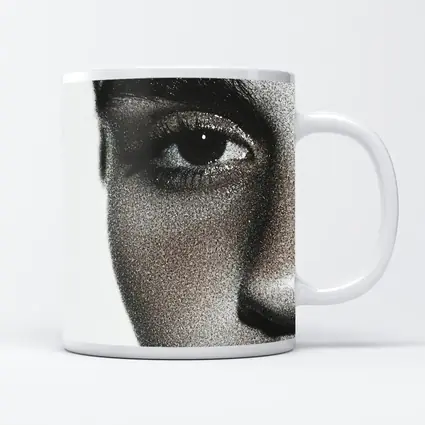 Close Up Woman Face Black White Portrait