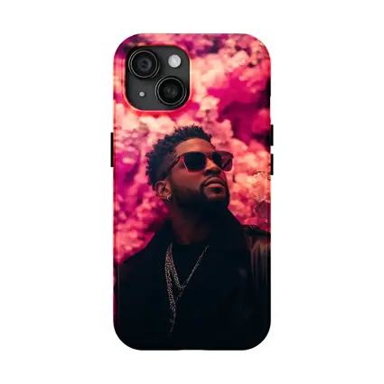 Stylish Man Pink Floral Wall Background