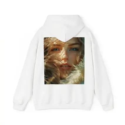 Young Woman Blue Eyes Windswept Hair Sunlight