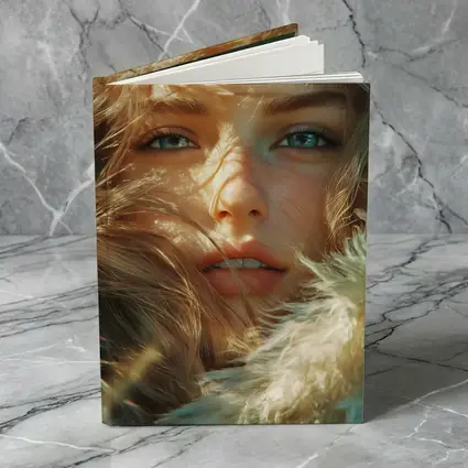 Young Woman Blue Eyes Windswept Hair Sunlight