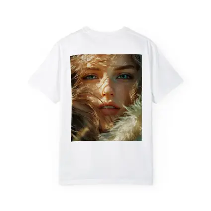 Young Woman Blue Eyes Windswept Hair Sunlight