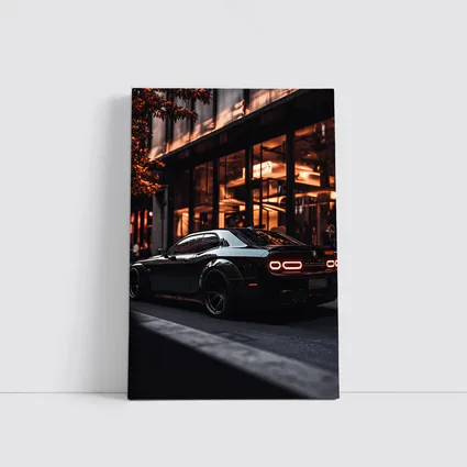 Dodge Challenger Black City Night Streets