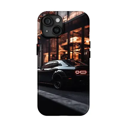 Dodge Challenger Black City Night Streets