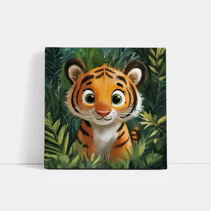 Cute Baby Tiger Cub Jungle Illustration
