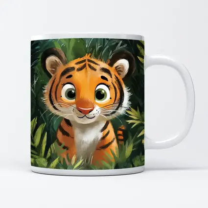 Cute Baby Tiger Cub Jungle Illustration